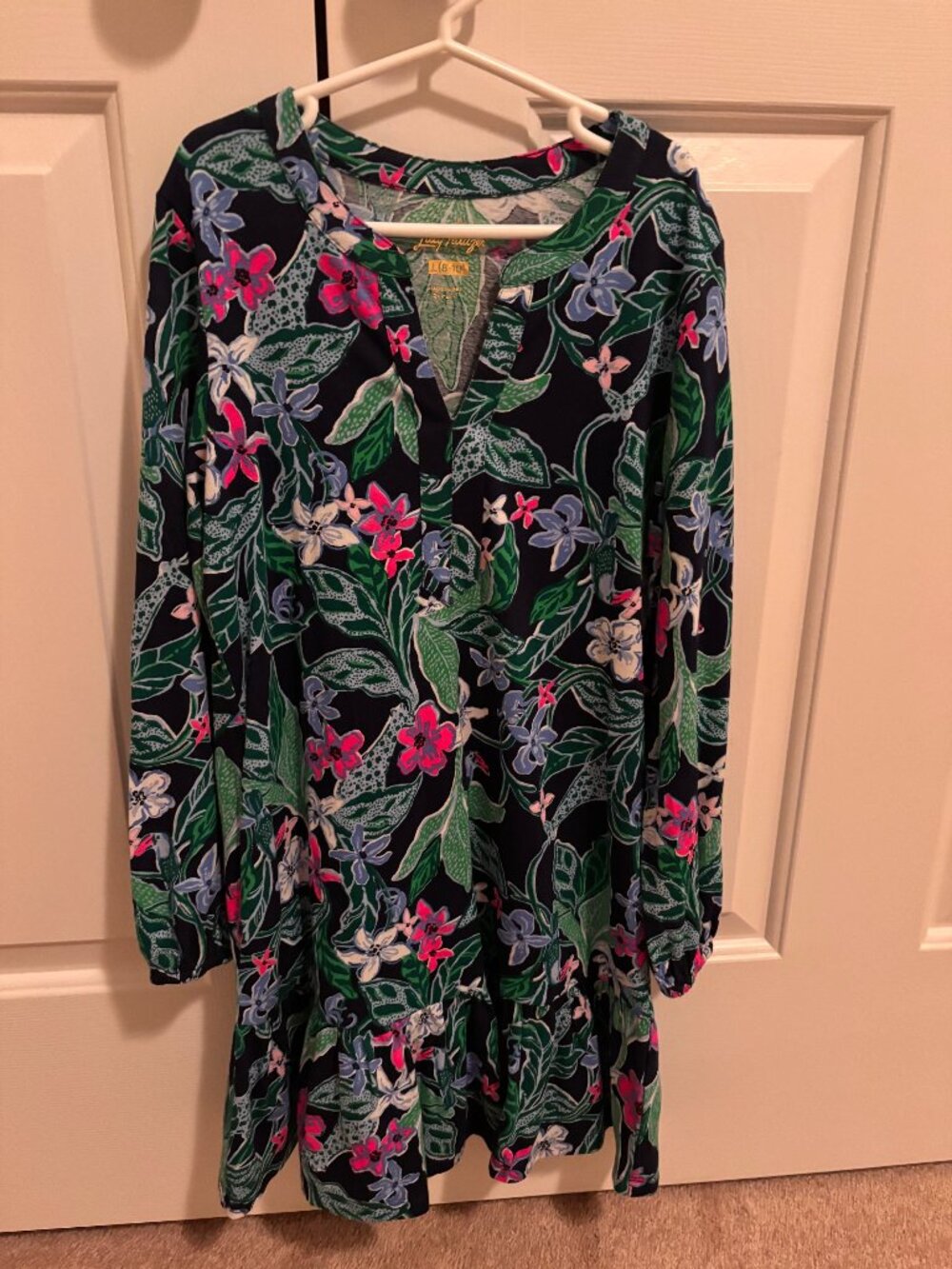 Lilly Putlizer Girls Dress ~ Tropical Print ~ Size Large (8-10)